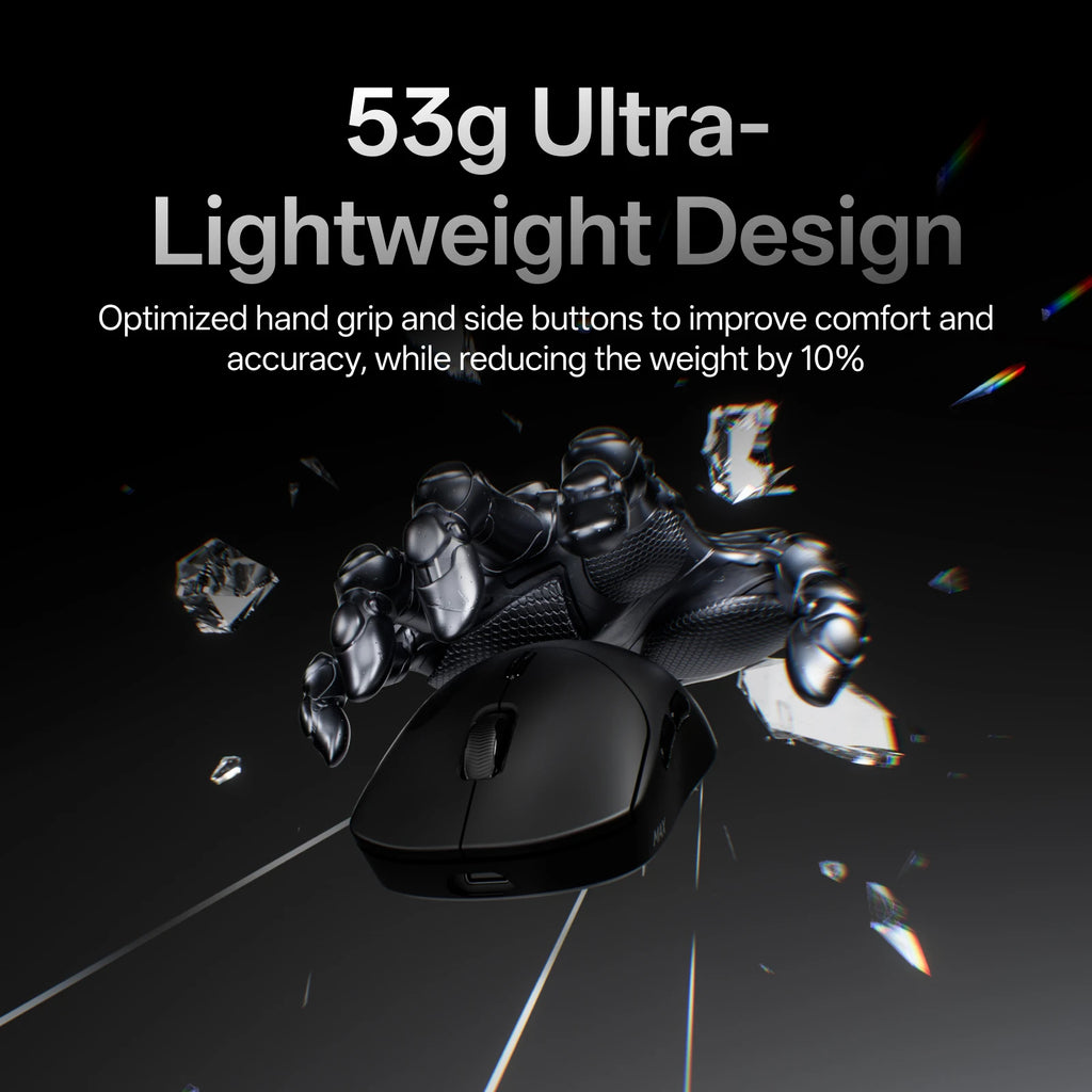 Rapoo VT2 MAX Wireless E-sports Gaming Mouse with 8K Polling Rate Optical Sensor Ergonomic Design 53g Lightweight for PC Latop